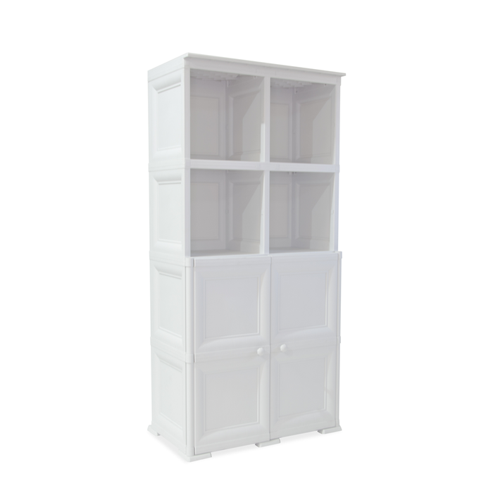 Mueble Organizador Elegance Liso Monet, Blanco Perla, con Dos Puertas Batientes