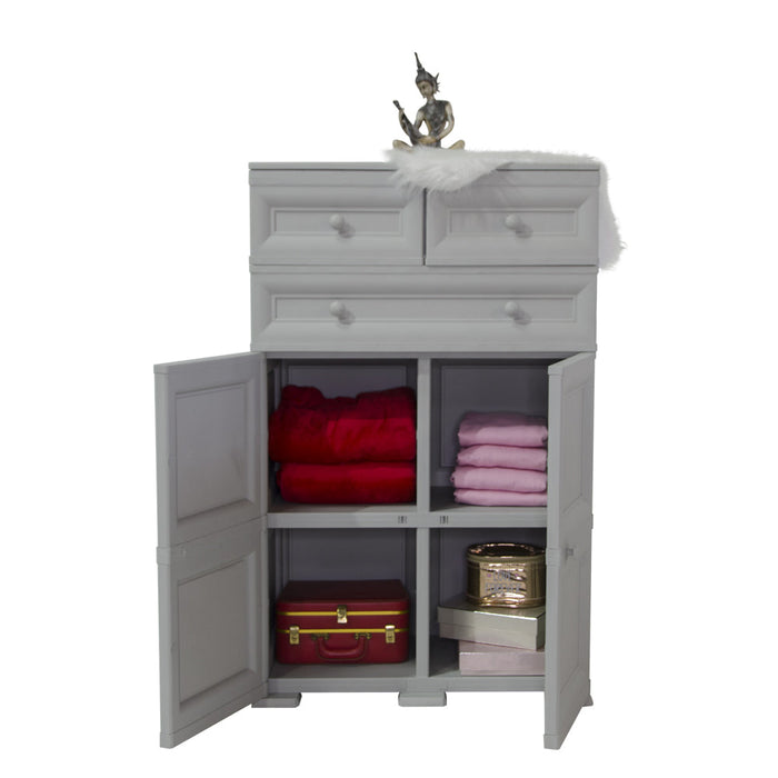 Mueble Organizador Elegance Picasso, Gris, con Tres Cajones Deslizables