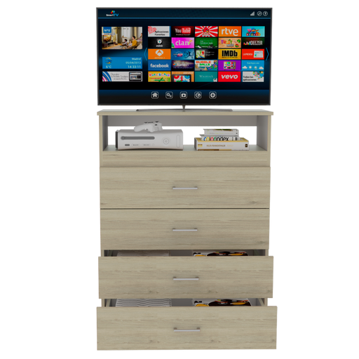 Organizador Barlovento, Beige y Blanco, con Cuatro Cajones Organizadores