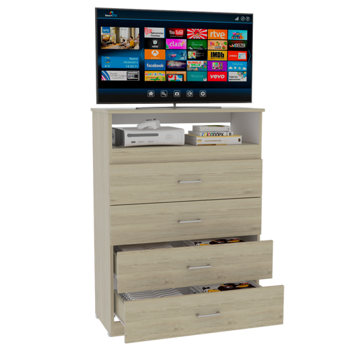 Organizador Barlovento, Beige y Blanco, con Cuatro Cajones Organizadores