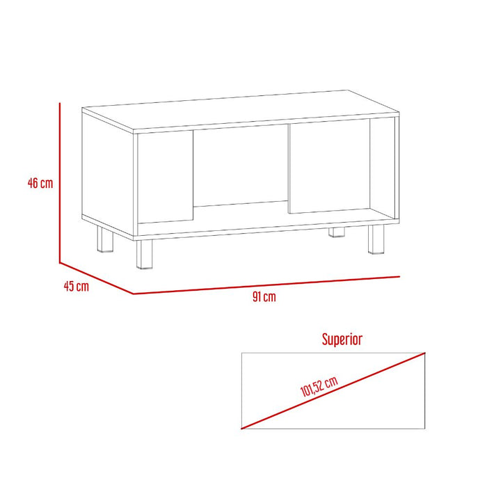 Mesa de Centro Perno, Café Claro, con Patas Metalicas de Diseño Minimalista