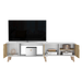 Mesa Para Tv Nordy, Blanco y Café Claro, Para Televisor de 50 Pulgadas