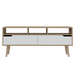 Mesa Para Tv Raichel, Café Claro y Blanco, Para Televisor de 60 Pulgadas