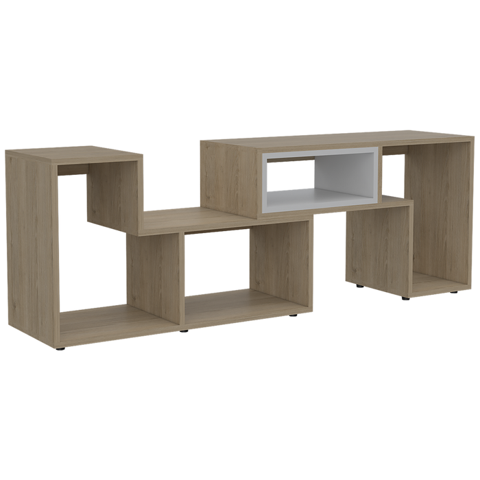 Mesa Para Tv Ascher, Beige y Blanco, con Espacio Para Televisor de 50 Pulgadas