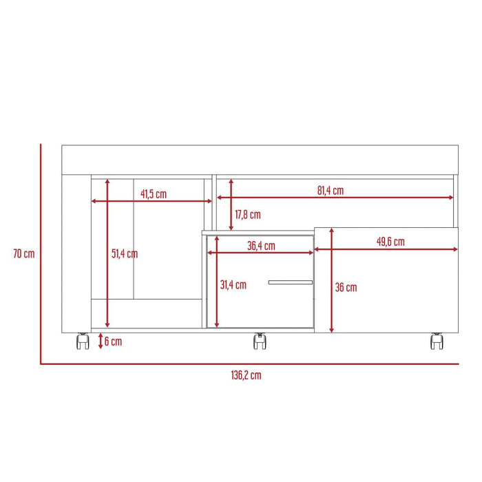 Mesa Para Tv Meira, Moca, con Espacio Para Televisor de Hasta 60 Pulgadas