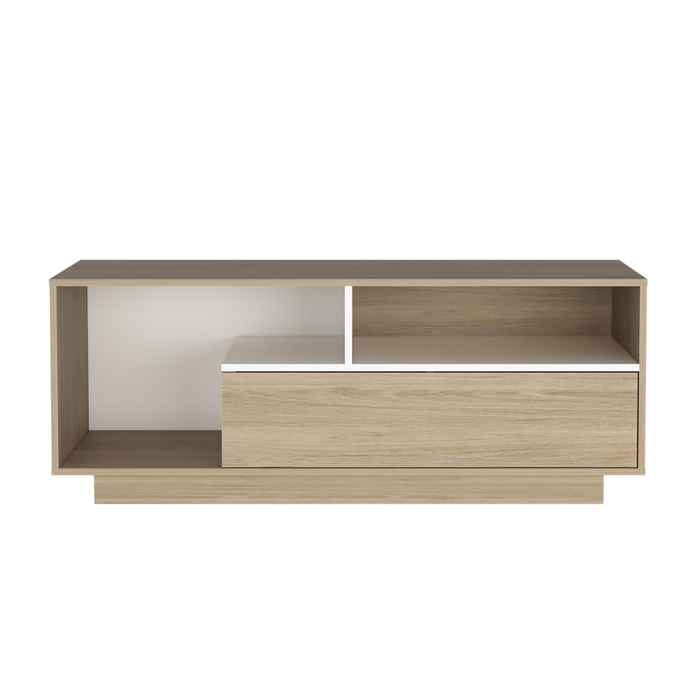 Mesa Para Tv Orisha, Beige y Blanco, Para Televisor de 55 Pulgadas