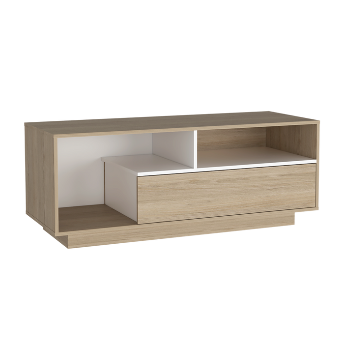 Mesa Para Tv Orisha, Beige y Blanco, Para Televisor de 55 Pulgadas