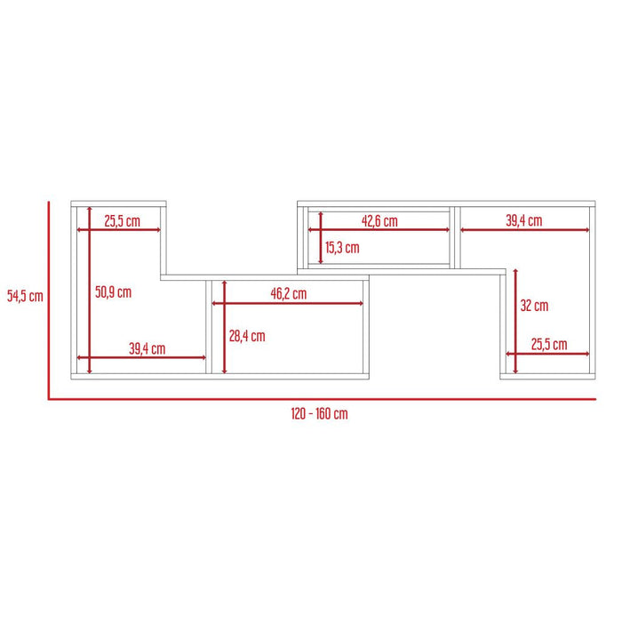 Mesa Para Tv Ascher, Beige y Blanco, Para Televisor de 50 Pulgadas