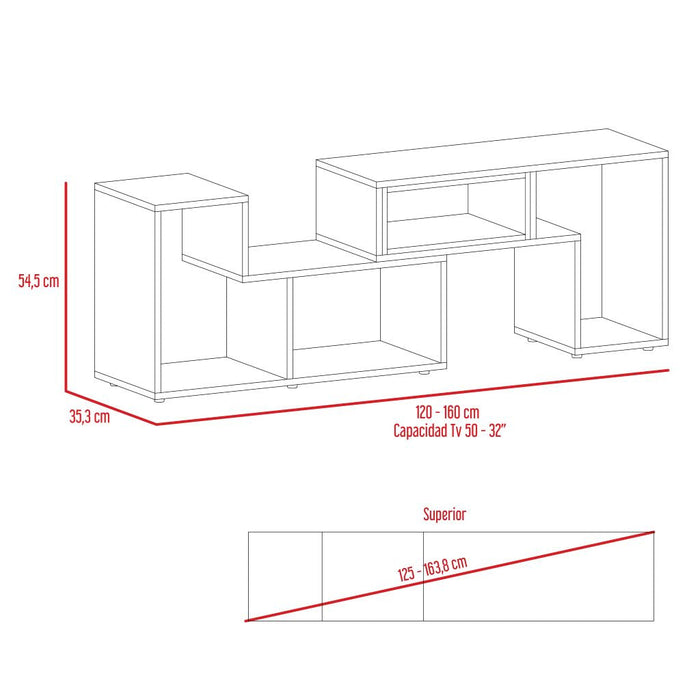 Mesa Para Tv Ascher, Beige y Blanco, Para Televisor de 50 Pulgadas