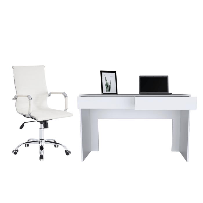 Combo de oficina, nieve, incluye escritorio y silla de escritorio, blanco