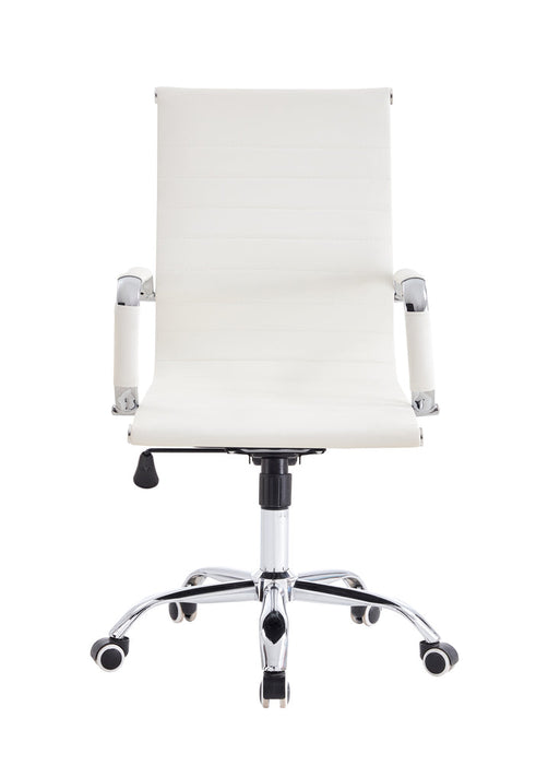 Silla oficina x-56w, blanca, con cómodo espaldar y rodachines