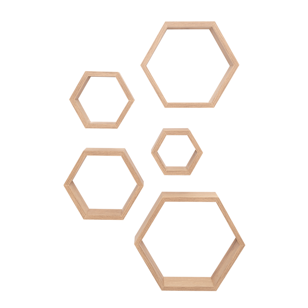 Set de repisas hexagonales grace, beige, x 5 unidades x2