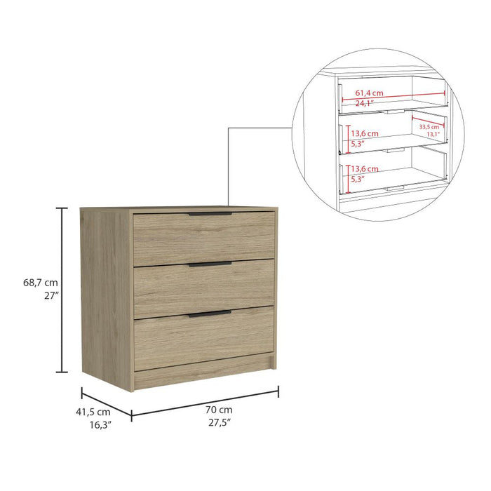 Organizador Wesley, Beige y Blanco, con Tres Cajones X2