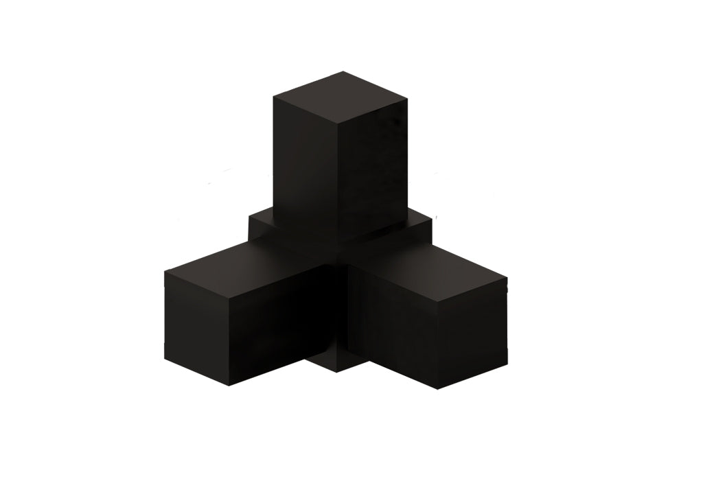 Conector cubo modular 3 vias negro