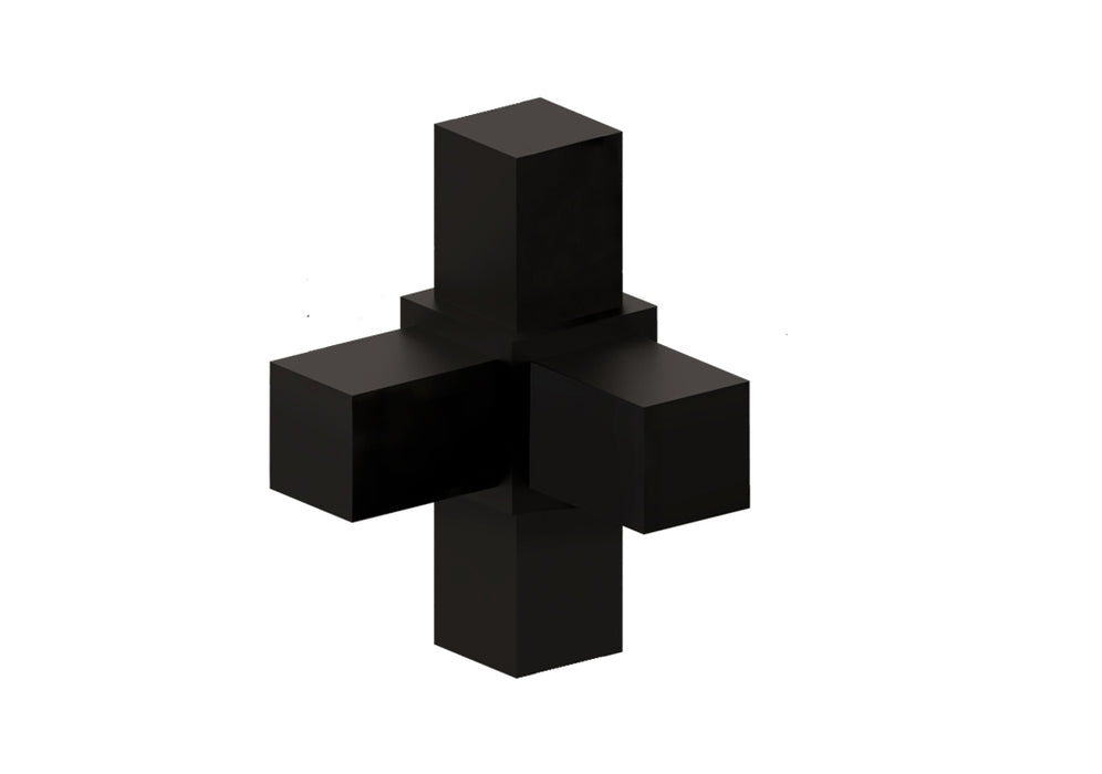 Conector cubo modular 4 vias negro