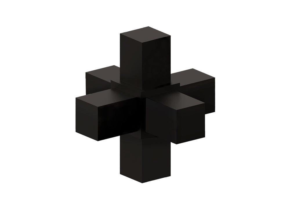 Conector cubo modular 6 vias negro