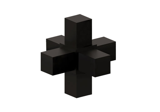 Conector cubo modular 6 vias negro