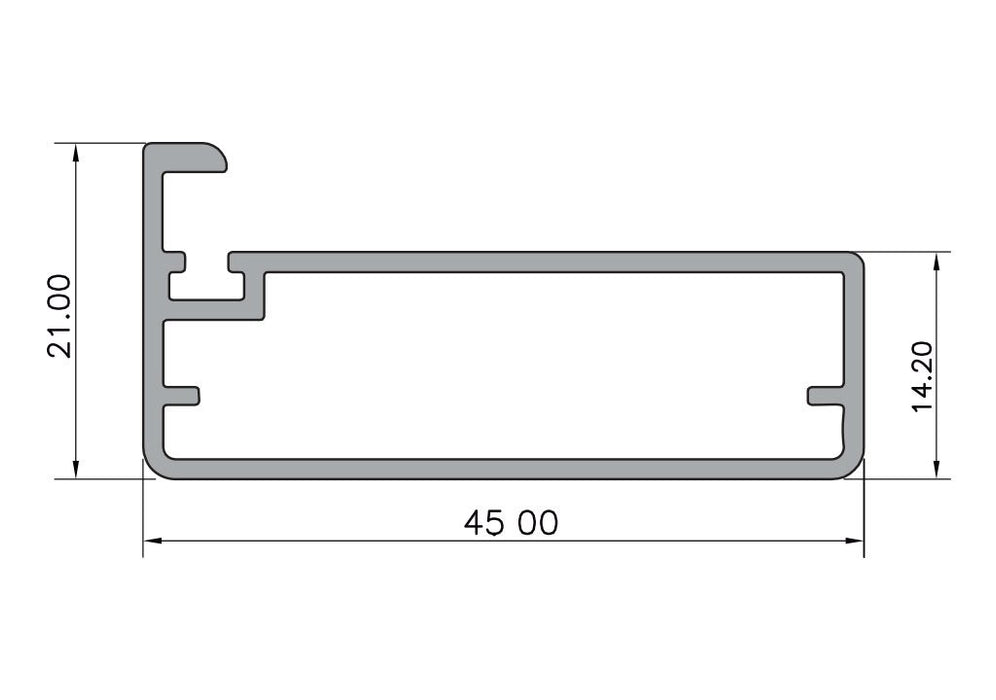 Perfil para puertas de aluminio x 3 m