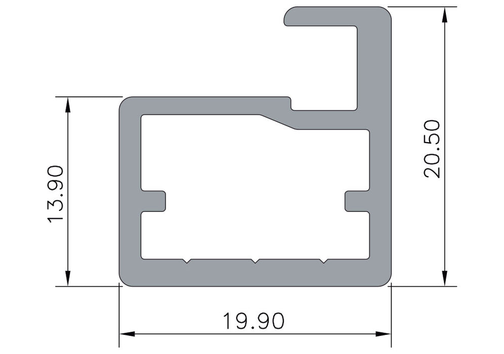 Perfil para puertas de aluminio x 3 m