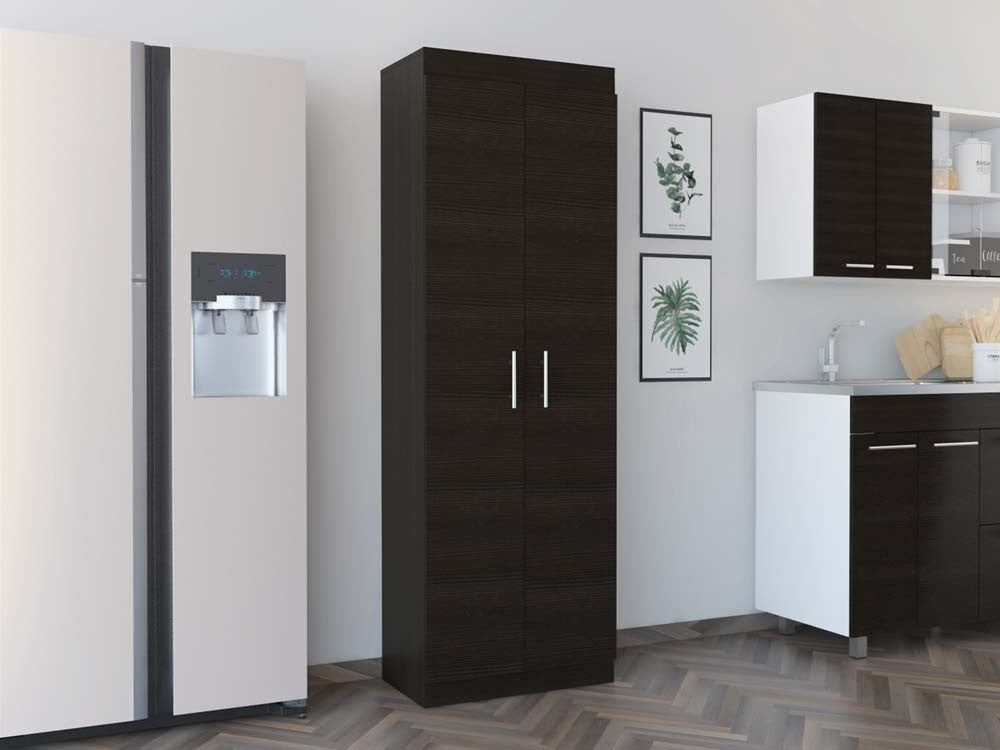 Alacena Barlovento, Wengue, con Cinco Entrepaños y Dos Puertas Batientes