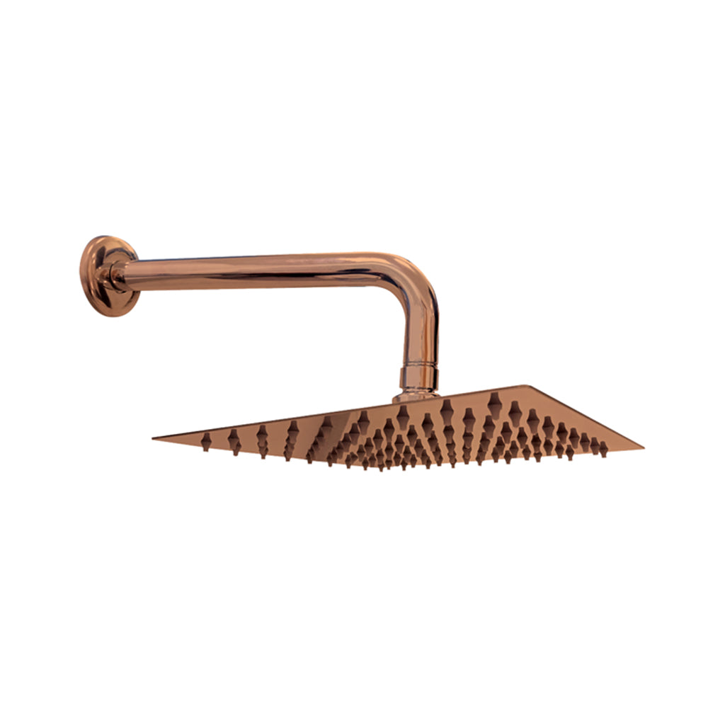 REGADERA CUAD SLIM 8" COBRE CON BRAZO ST