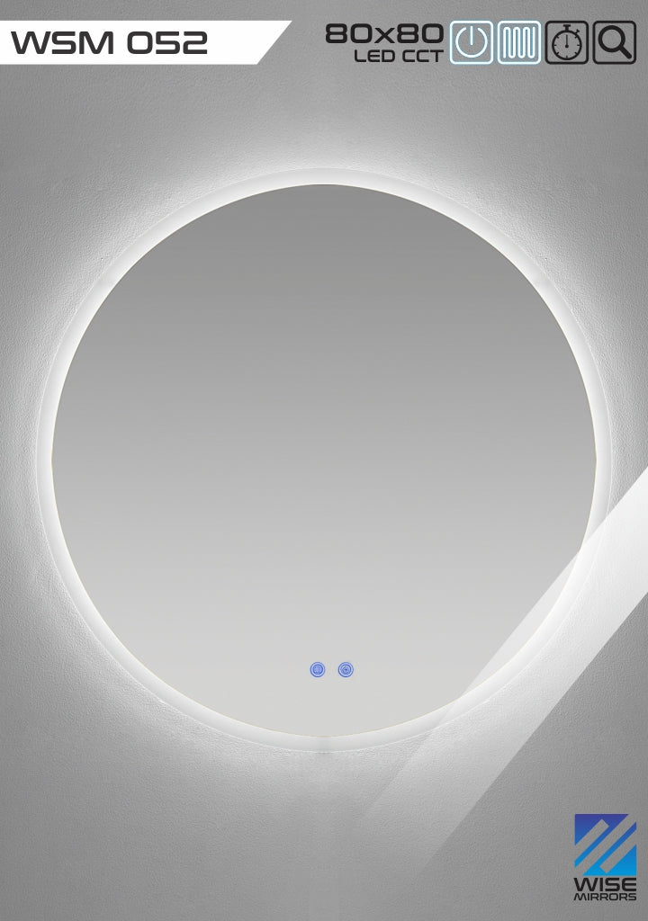 Espejo LED variable, antiempañante WSM052 circular 800 mm diámetro