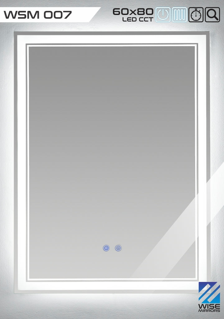 Espejo rectagular con Luz LED variable y antiempañante WSM007 800x600 mm