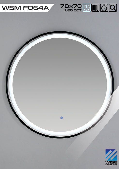 Espejo LED variable marco metalico negro WSMF06A