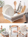 Escurridor de platos plegable color blanco y gris