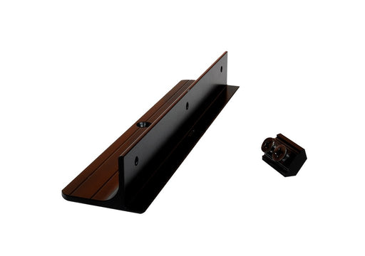 Kit soporte aluminio negro para entrepaño de madera y cajonera.