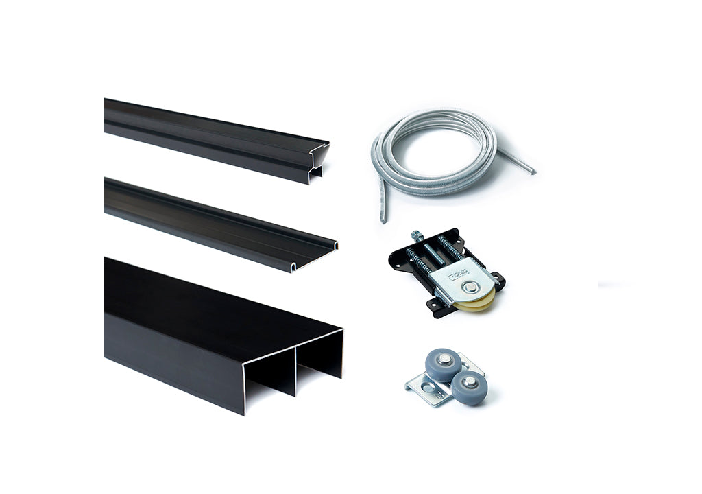 Kit Puerta Corredera Armario Colombo Negro Mate G80