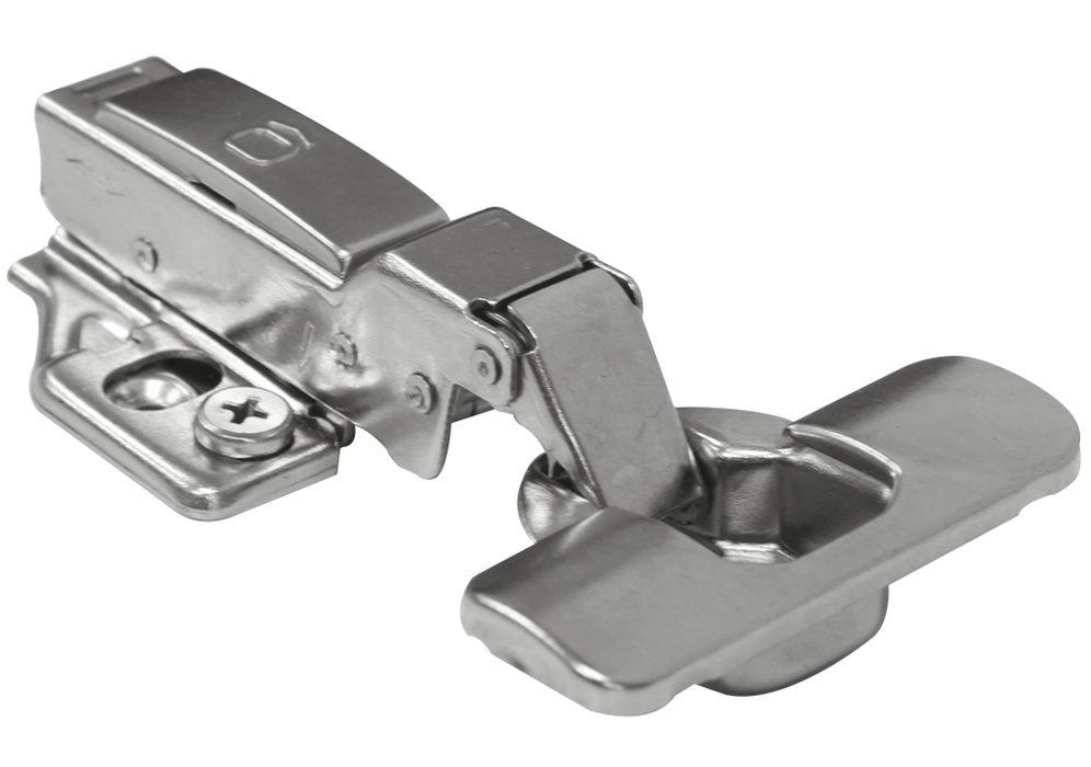 Bisagra semiparche cierre lento clip-on 35mm base ajustable acero niquelado