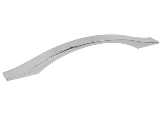 Manija aluminio plana semi arco cromada cc. 128 mm