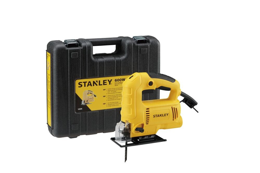 Sierra caladora 600w acción pendular + caja plástica Stanley