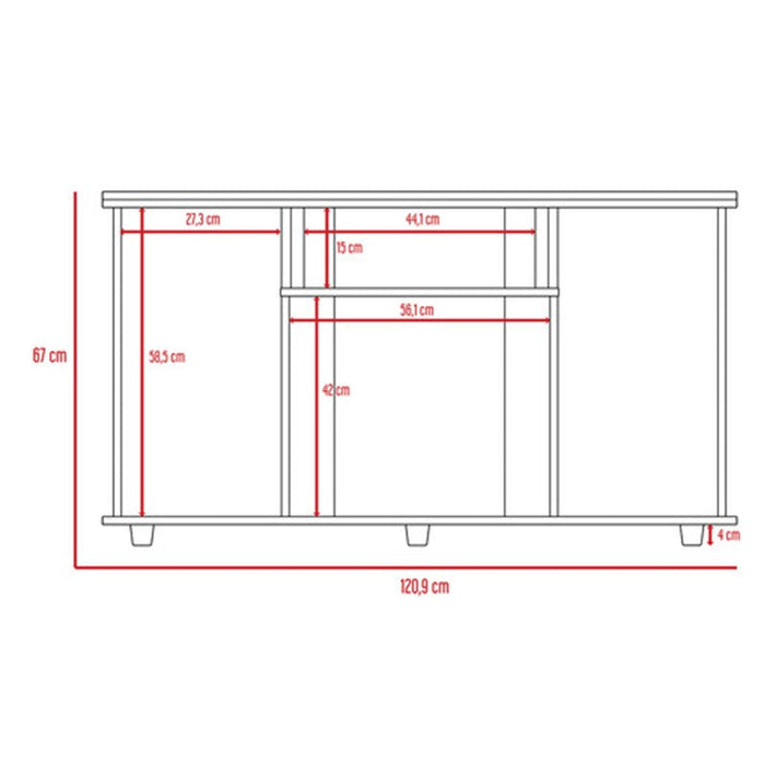 Mesa para tv alpin, wengue, con espacio para televisor de hasta 50 pul -  Madecentro