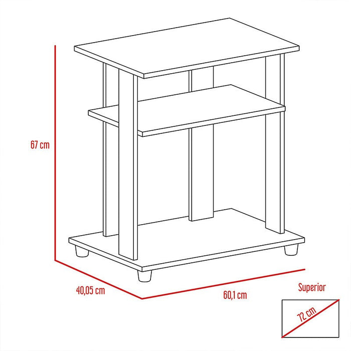 Mesa Para Tv  Bonaire, Wengue, con Espacio Para Televisor de Hasta 22 Pulgadas