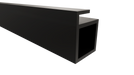 Perfil cubo modular soporte vidrio x 3m pintura negra