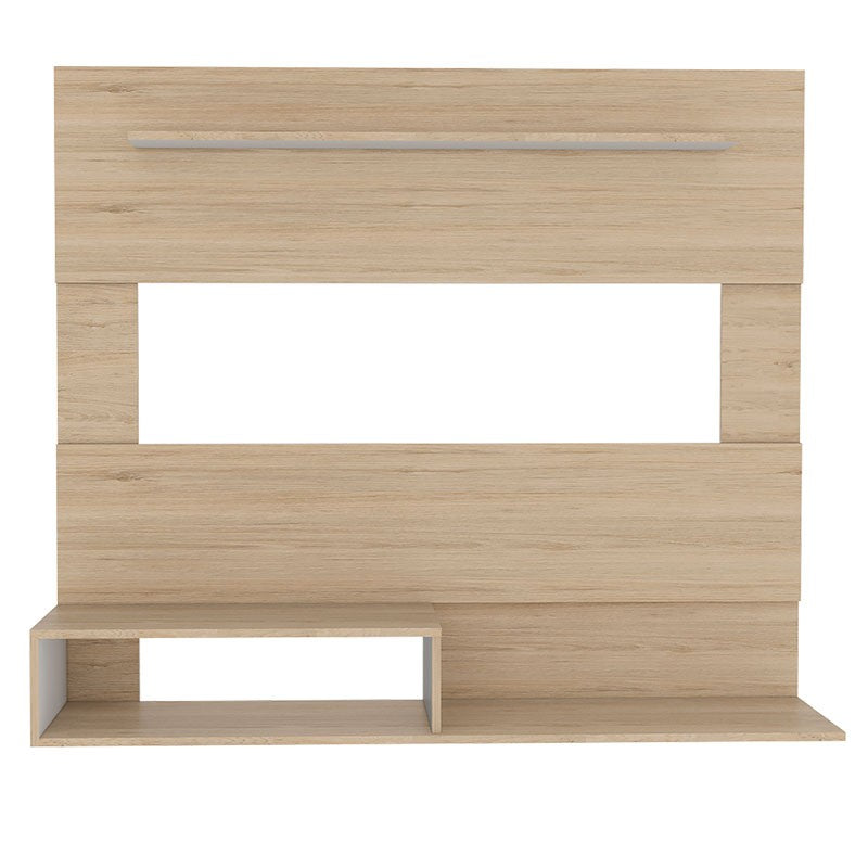 Panel de Tv Ascher, Beige y Blanco, con Espacio Para Televisor de Hasta 55 Pulgadas