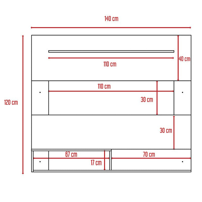 Panel de Tv Ascher, Beige y Blanco, con Espacio Para Televisor de Hasta 55 Pulgadas