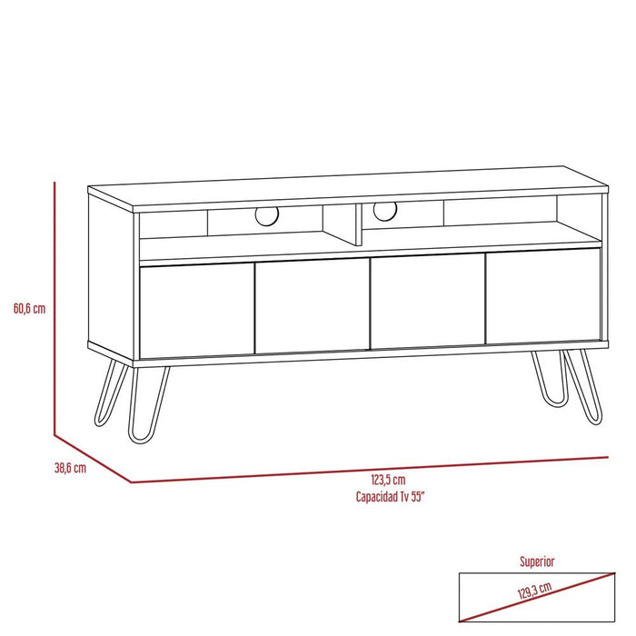 Mesa Para Tv Lara, Wengue, con Espacio Para Televisor de Hasta 55 Pulgadas